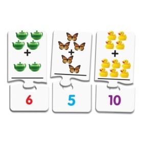 Puzzle Educativ STEM de potrivire Adunari cu 30 perechi de piese auto-corectante 3-6 ani